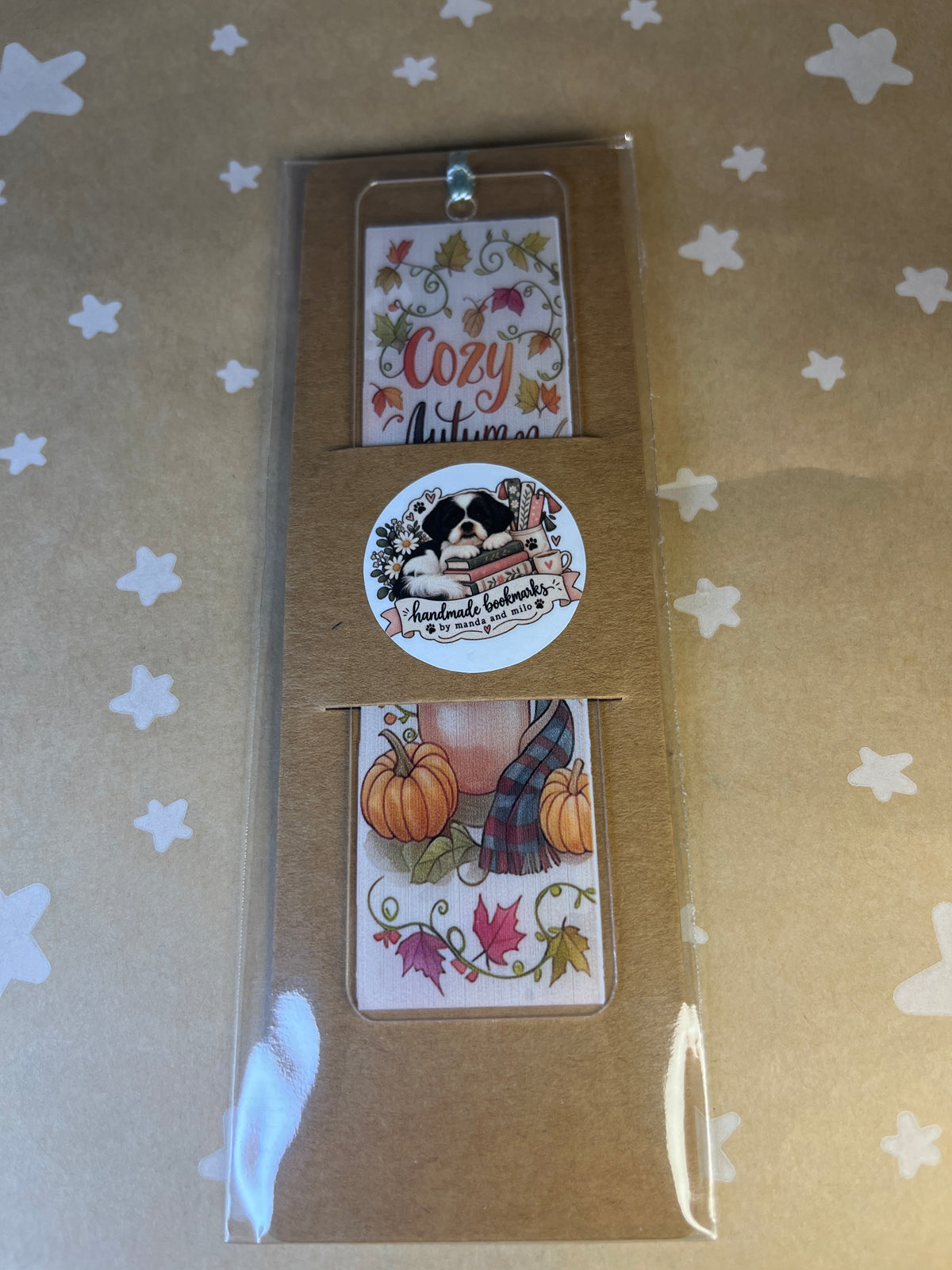 Cosy autumn bookmark