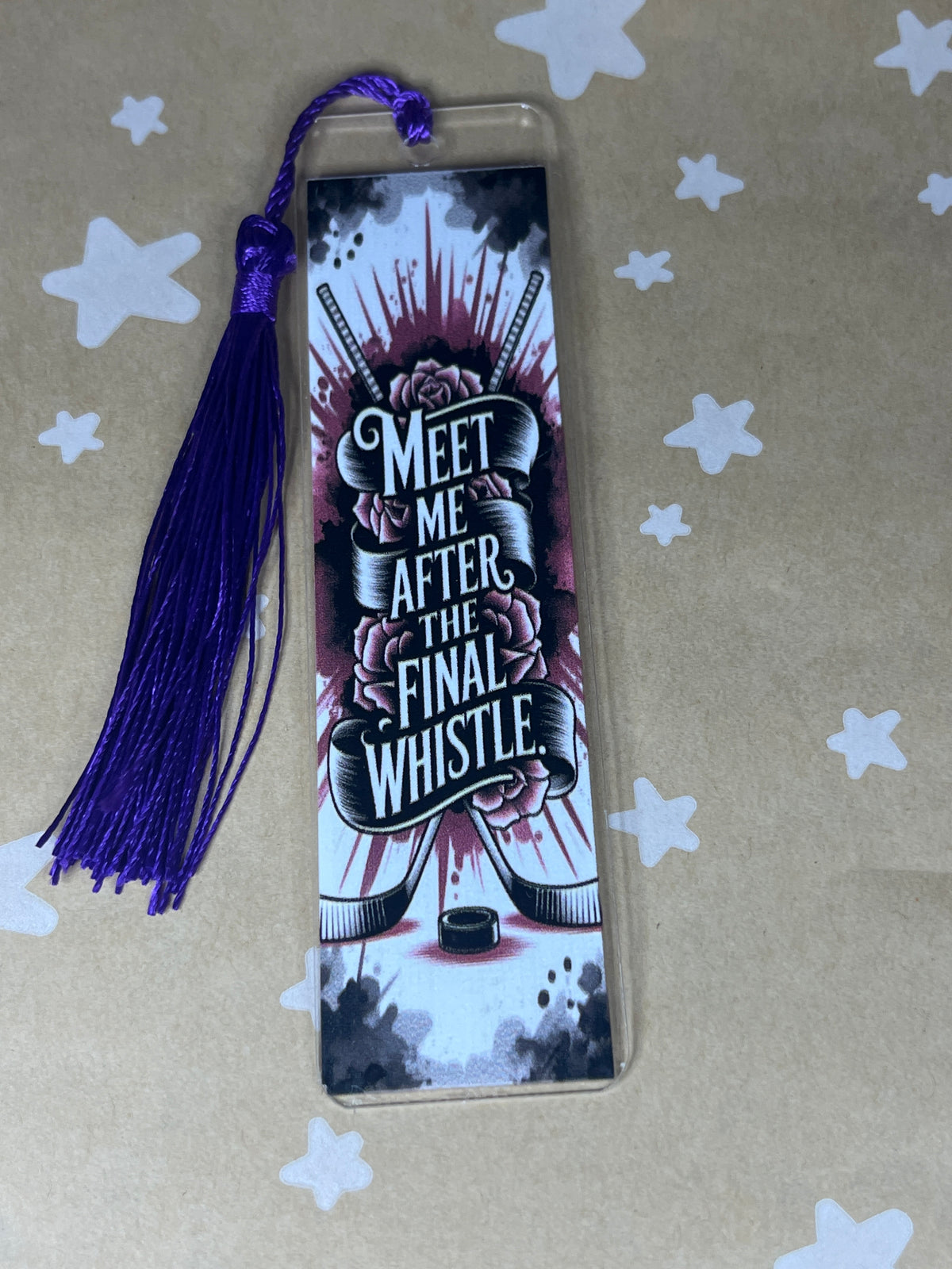 Ice hockey romance bookmark