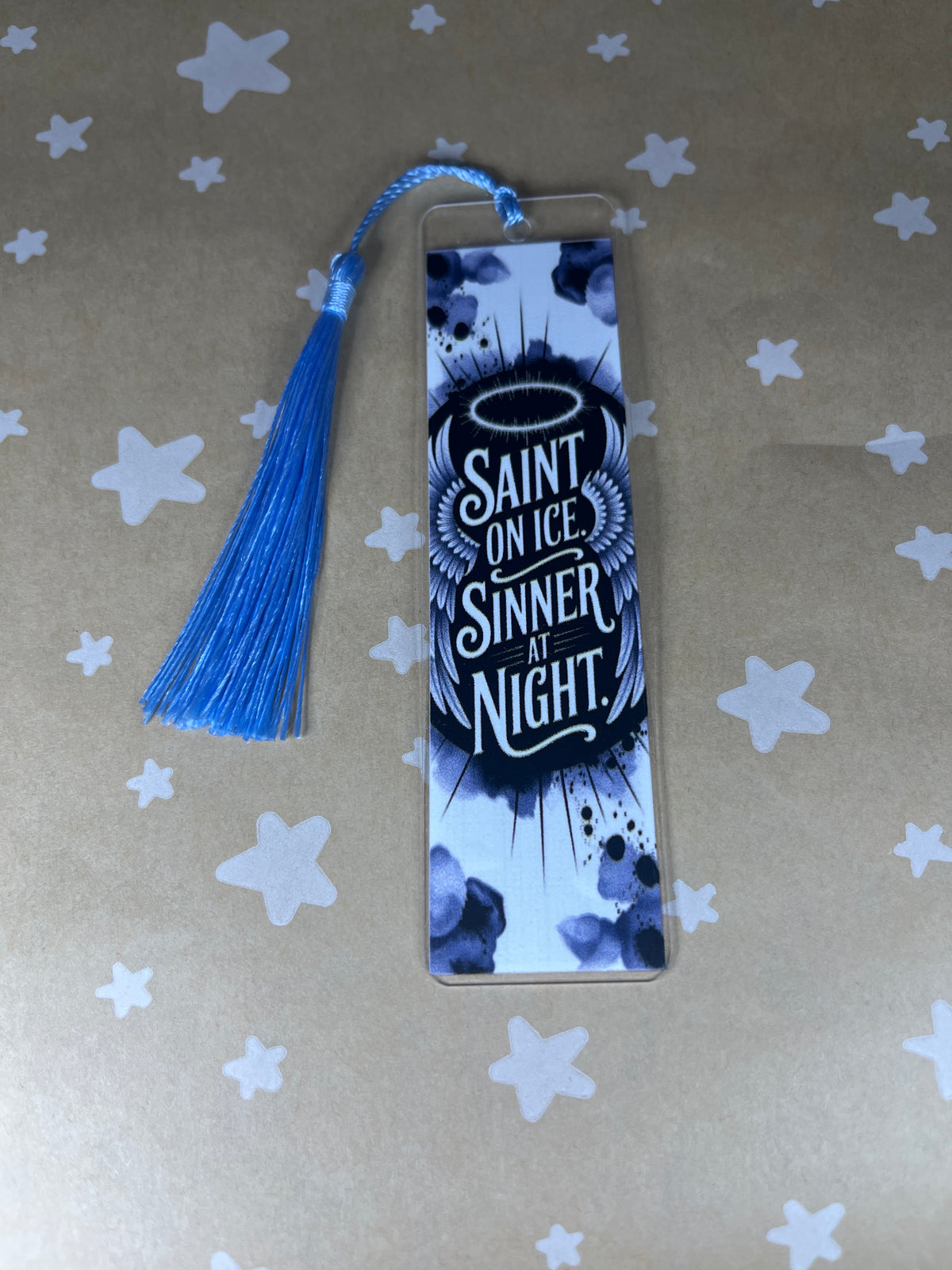 Saint on ice sinner at night bookmark