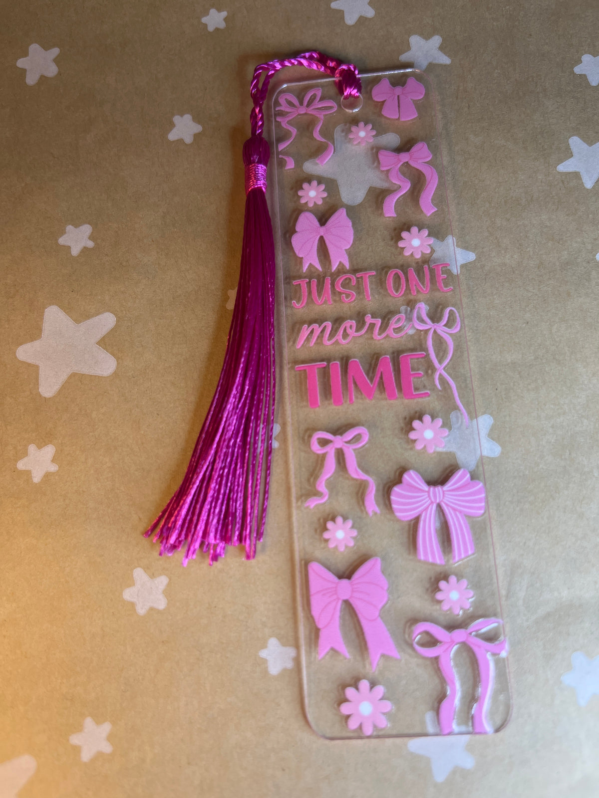 Just one more time pink bookmark
