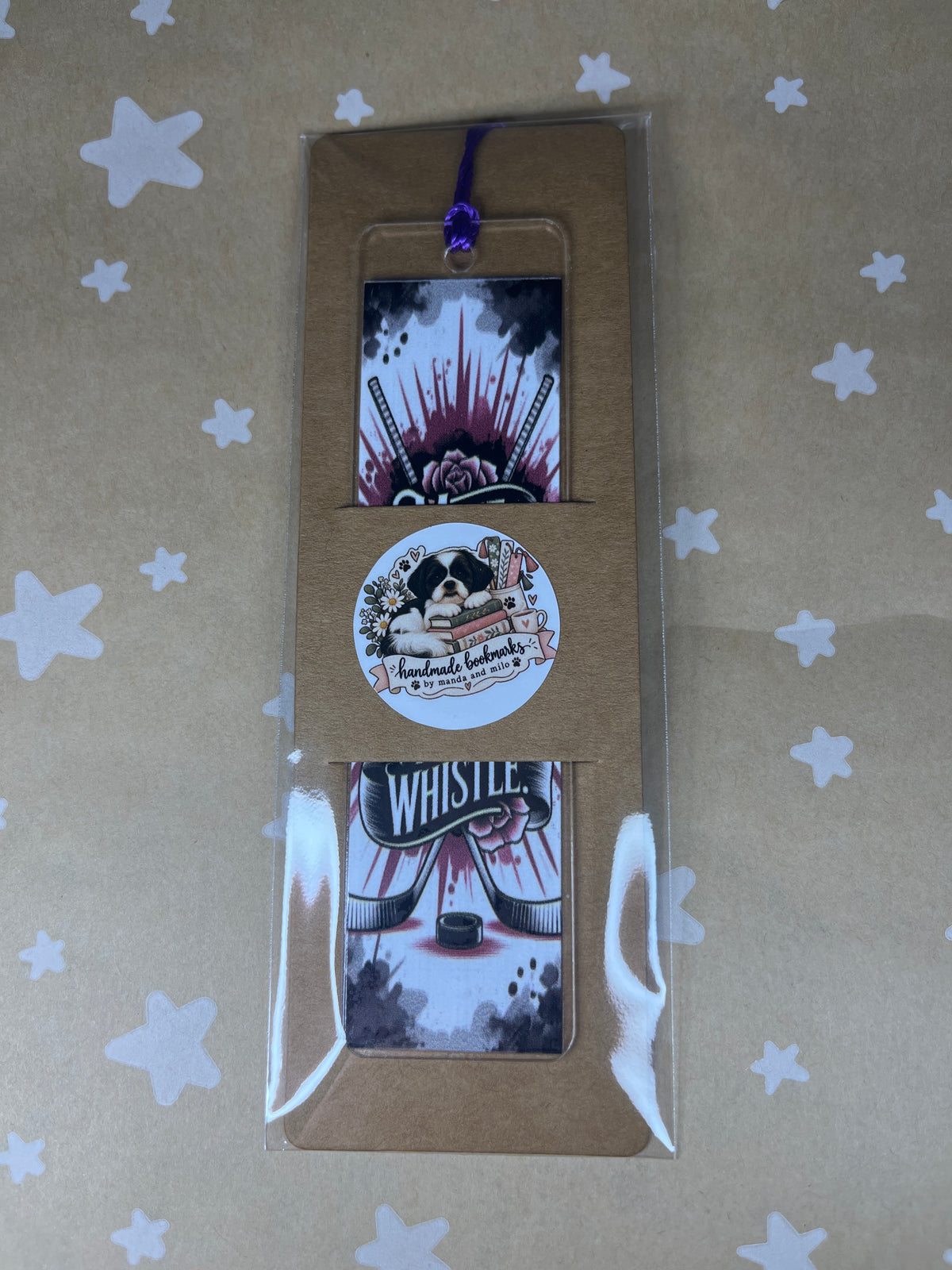 Ice hockey romance bookmark