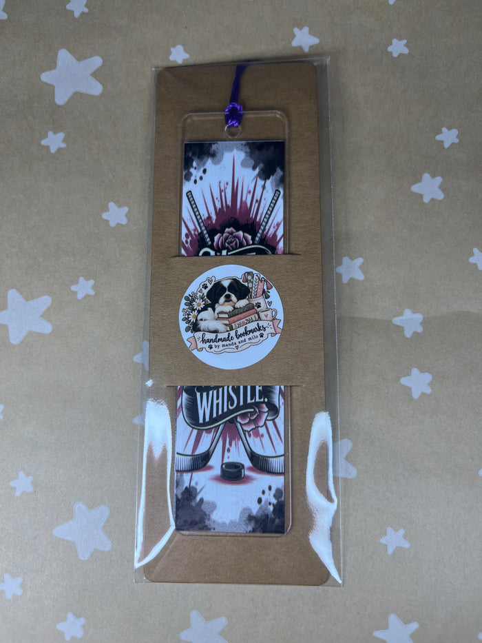 Ice hockey romance bookmark