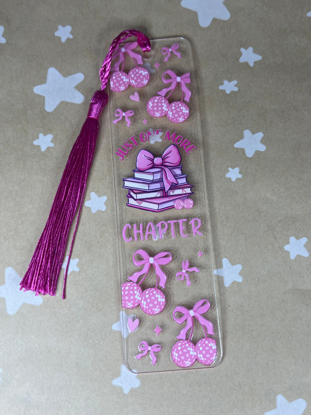 Just one more chapter pink bookmark