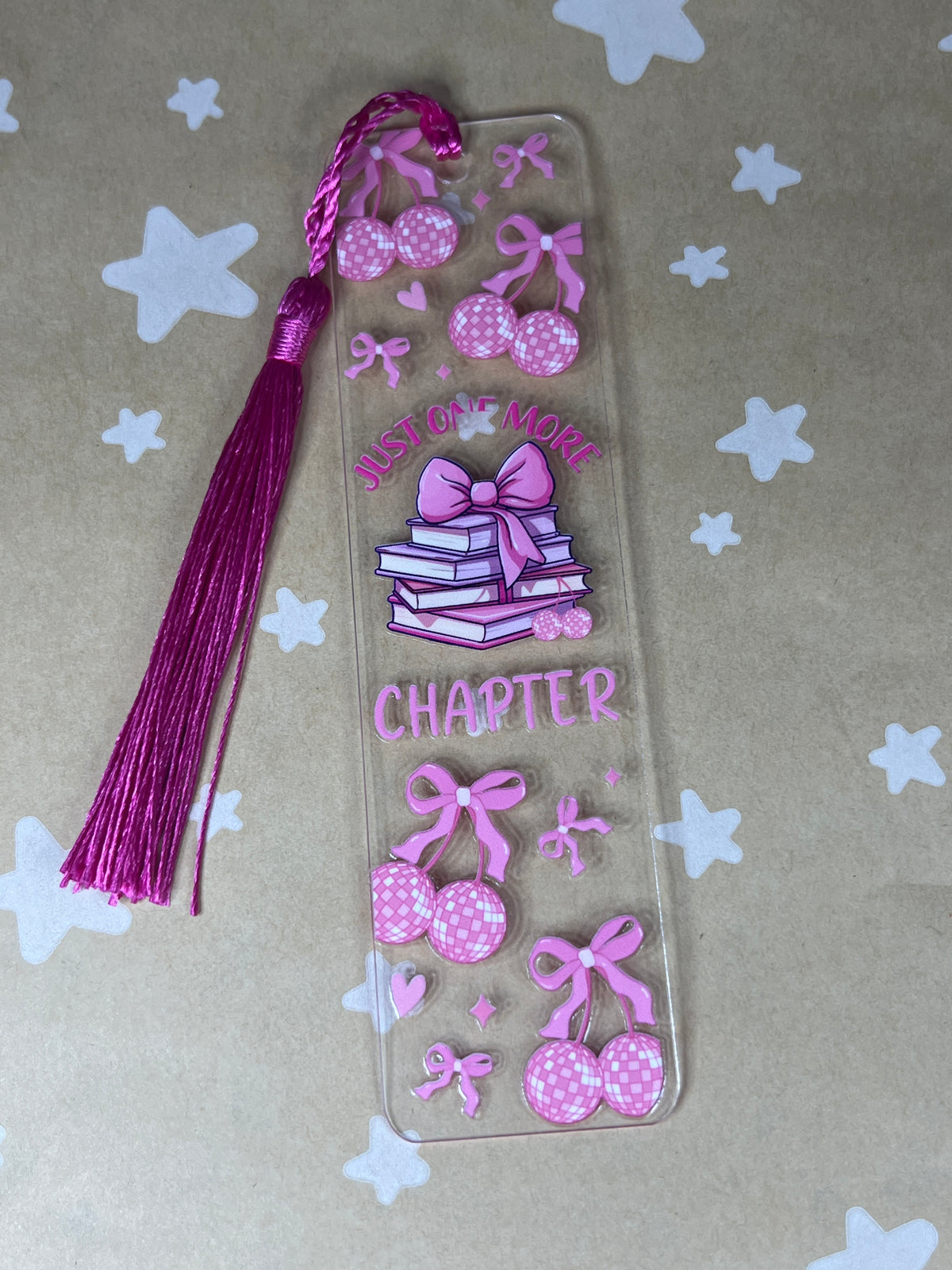 Just one more chapter pink bookmark