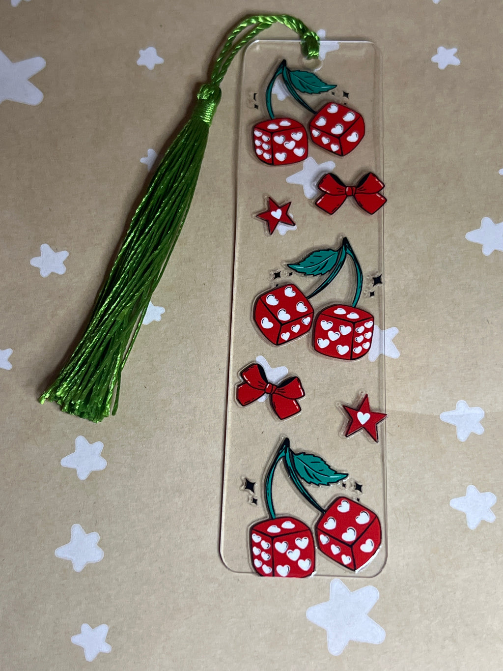 Cherry dice bookmark