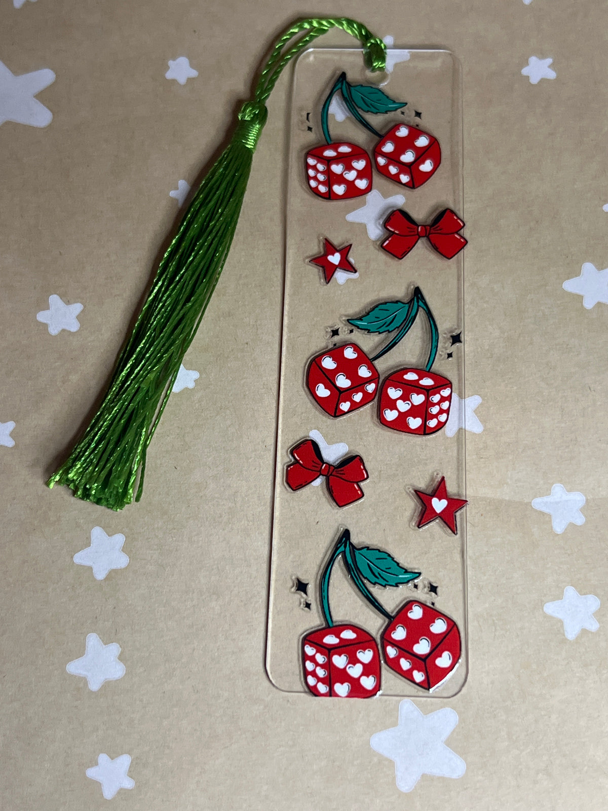Cherry dice bookmark